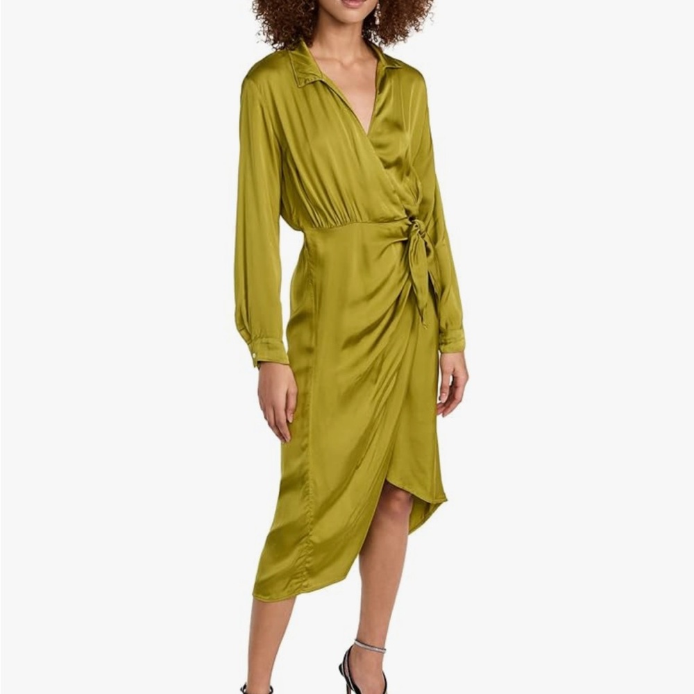 Velvet by Graham & Spencer Long Sleeve Olive Dress 👗 S